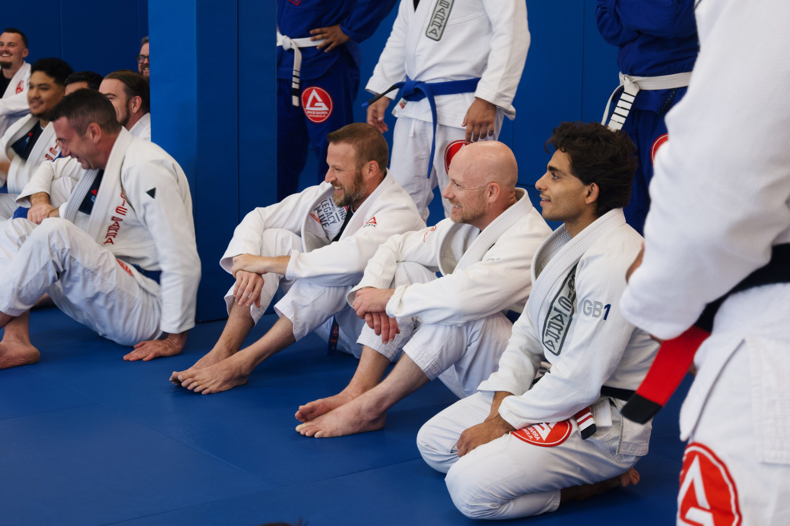 Students sharing time together on the mats